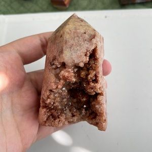 Druzy pink amethyst crystal tower